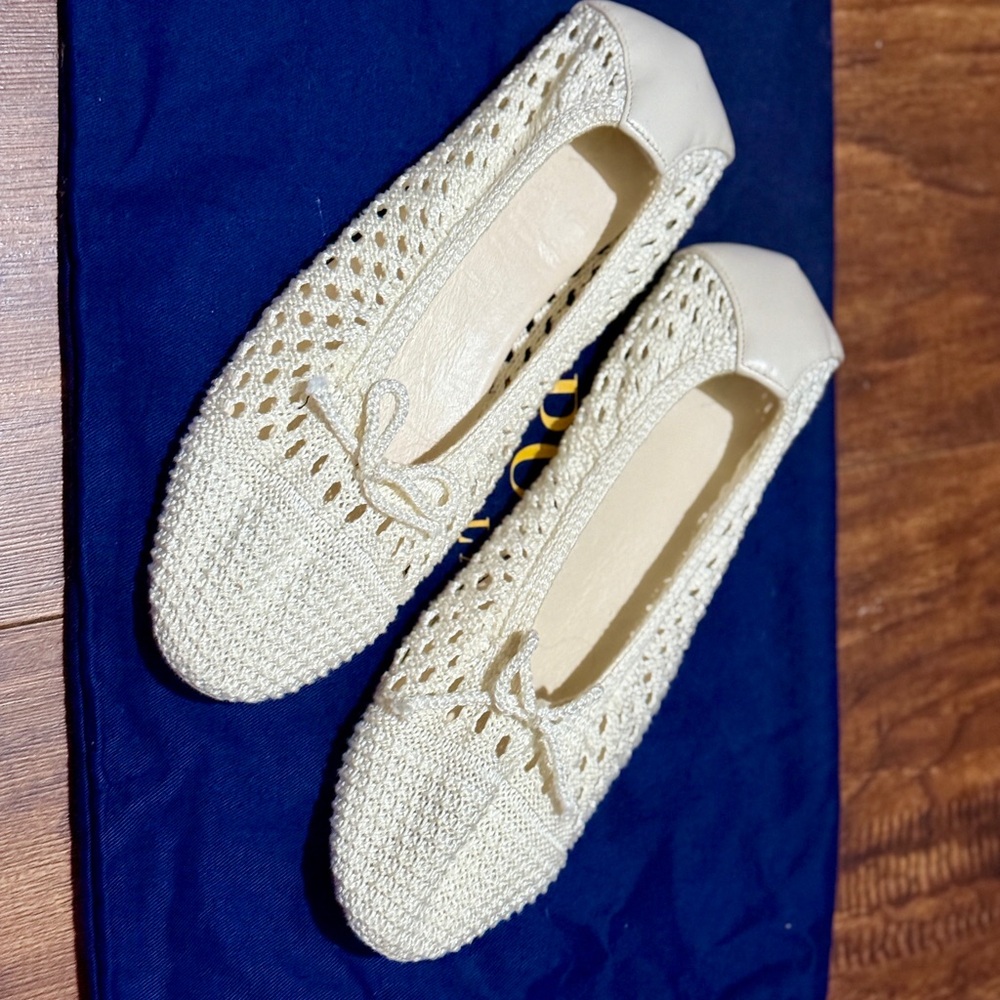 Polo by Ralph Lauren Cream Crochet Flats